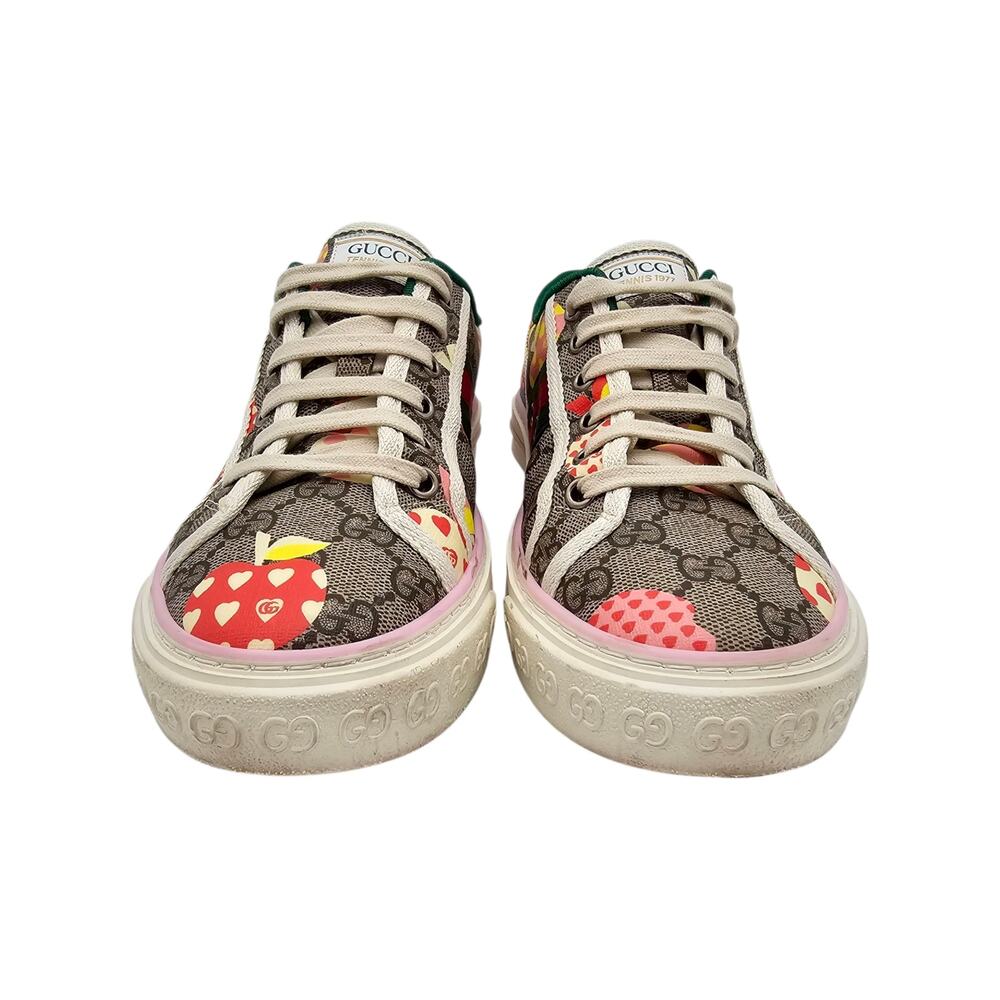 Gucci GG Supreme Canvas Tennis 1977 Sneaker Pink Red Apple Size 38.5 US 8.5 - Picture 5 of 11